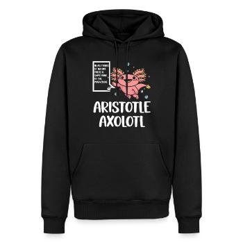 Aristotle Axolotl Funny Amphibian Frog Saying - Men’s Premium Organic Hoodie - black - Front - Nico (187cm)
