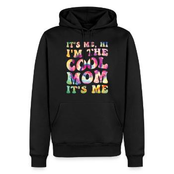 Mama Groovy Retro C’est moi, bonjour la maman cool - Sweat à capuche Premium bio Homme - noir - Devant - Nico (187cm)