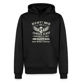 45. Geburtstag Als gott mich vor 45 jahren schuf - Männer Premium Bio Hoodie - Schwarz - Vorne - Nico (187cm)