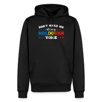 Zwinge Mich Nicht, Meine Moldawische Stimme Zu - Männer Premium Bio Hoodie - Schwarz - Vorne - Nico (187cm)
