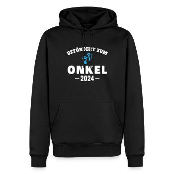 Babyparty Schwangerschaft Befördert zum Onkel 2024 - Männer Premium Bio Hoodie - Schwarz - Vorne - Nico (187cm)