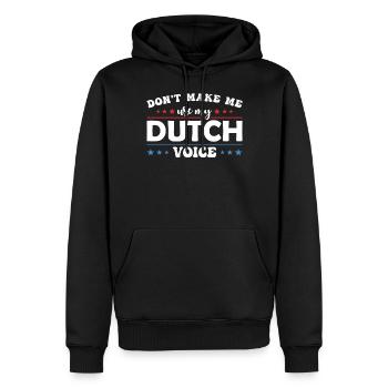 Ne me forcez pas à utiliser mon néerlandais - Sweat à capuche Premium bio Homme - noir - Devant - Nico (187cm)