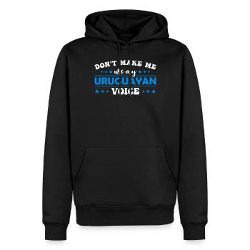 Ne me forcez pas à utiliser ma voix uruguayenne - Sweat à capuche Premium bio Homme - noir - Devant - Nico (187cm)