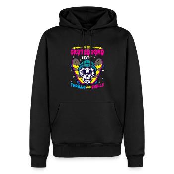 Horror Skateboarder Halloween Skateboard Cadeau - Sweat à capuche Premium bio Homme - noir - Devant - Nico (187cm)