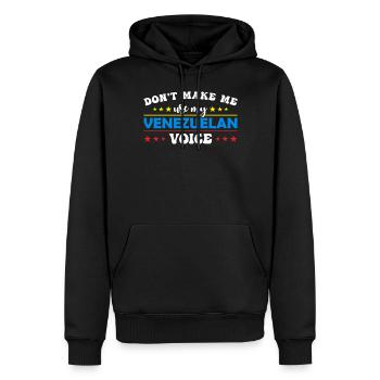 Zwinge Mich Nicht, Meine Venezolanische Stimme Zu - Männer Premium Bio Hoodie - Schwarz - Vorne - Nico (187cm)