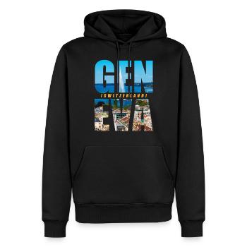 Genf Schweiz Souvenir - Männer Premium Bio Hoodie - Schwarz - Vorne - Nico (187cm)