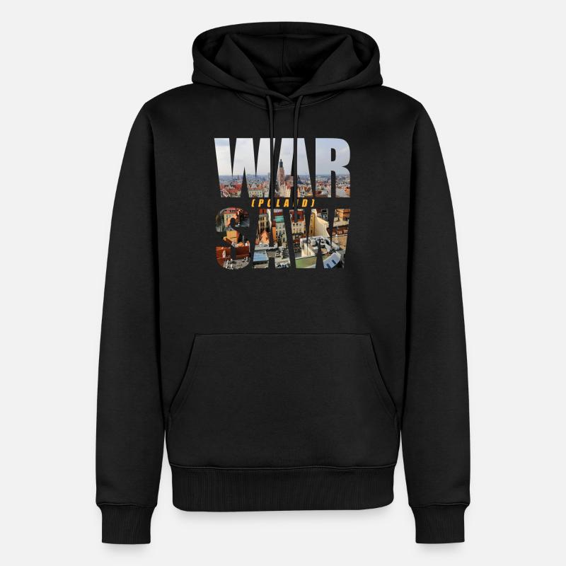 Varsovie Pologne Souvenir - Sweat à capuche Premium bio Homme - noir