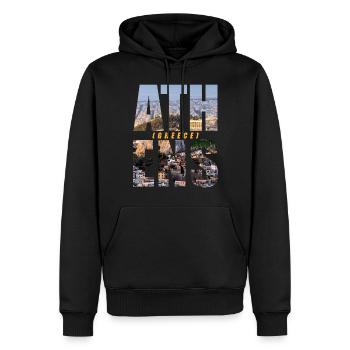 Athènes Grèce Souvenir - Sweat à capuche Premium bio Homme - noir - Devant - Nico (187cm)