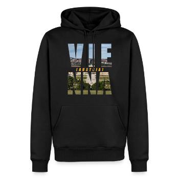 Vienne Autriche Souvenir - Sweat à capuche Premium bio Homme - noir - Devant - Nico (187cm)