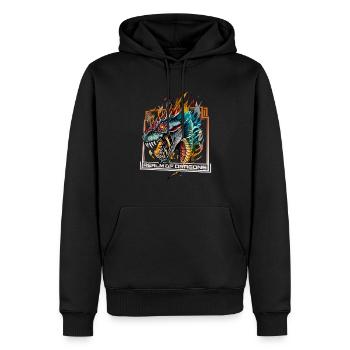 Reich der Drachen: Wilder Drache - Männer Premium Bio Hoodie - Schwarz - Vorne - Nico (187cm)