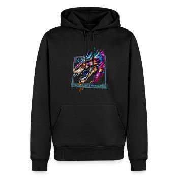 Reich der Drachen: Majestätischer Drache - Männer Premium Bio Hoodie - Schwarz - Vorne - Nico (187cm)