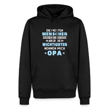 Die aller wichtigsten nennen mich opa - Männer Premium Bio Hoodie - Schwarz - Vorne - Nico (187cm)