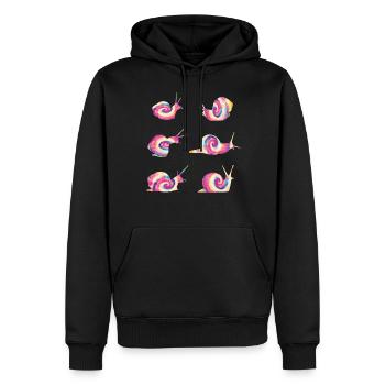 Escargot DYE TIE Escargots vintage - Sweat à capuche Premium bio Homme - noir - Devant - Nico (187cm)