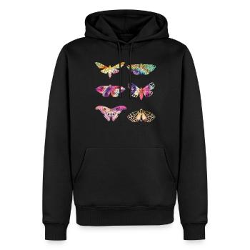 Moth TIE DYE Vintage Moths - Men’s Premium Organic Hoodie - black - Front - Nico (187cm)