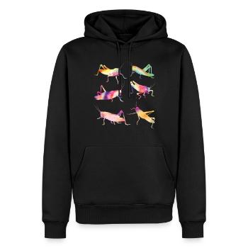 Grasshopper TIE DYE Vintage Grasshopper - Sweat à capuche Premium bio Homme - noir - Devant - Nico (187cm)
