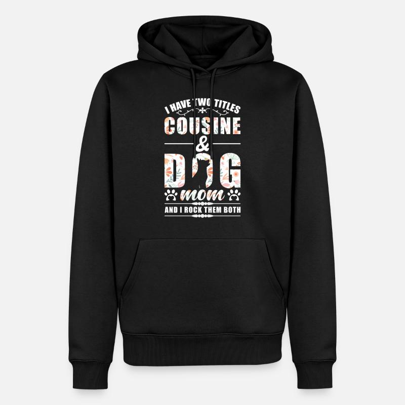 Cousine & Hunde Mama - Männer Premium Bio Hoodie - Schwarz