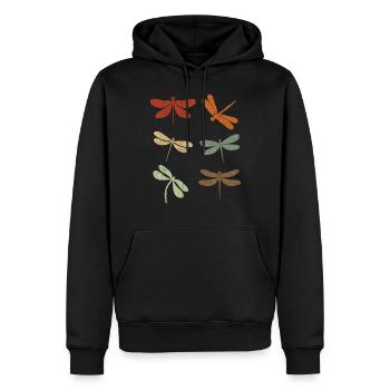 Dragonfly Retro Vintage Libellules - Sweat à capuche Premium bio Homme - noir - Devant - Nico (187cm)