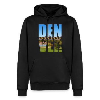 Denver USA Souvenir - Männer Premium Bio Hoodie - Schwarz - Vorne - Nico (187cm)