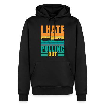 Bootboot Kapitän Vintage Retro Ich Hasse Ziehen - Männer Premium Bio Hoodie - Schwarz - Vorne - Nico (187cm)