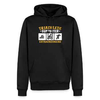 Triathlon Swim Bike Run Triathlet Sport Geschenk - Männer Premium Bio Hoodie - Schwarz - Vorne - Nico (187cm)