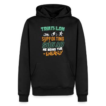 Triathlon Swim Bike Run Triathlet Sport Geschenk - Männer Premium Bio Hoodie - Schwarz - Vorne - Nico (187cm)