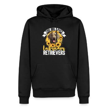 Dog Breed Pet Cette fille aime les Labrador Retrievers - Sweat à capuche Premium bio Homme - noir - Devant - Nico (187cm)