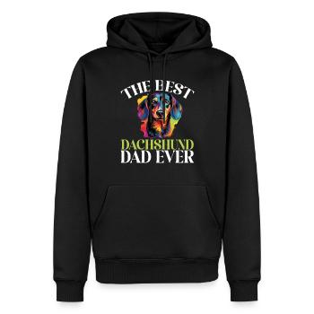 wiener sausage dog The Best Dachshund Dad Ever - Männer Premium Bio Hoodie - Schwarz - Vorne - Nico (187cm)