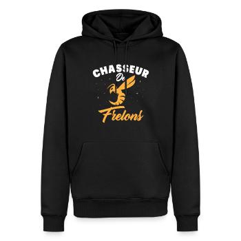 Chasseur de frelon Humour frelon asiatique Drôle - Sweat à capuche Premium bio Homme - noir - Devant - Nico (187cm)