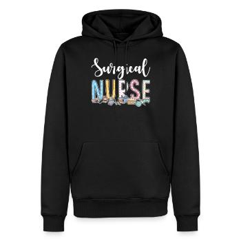 Idée cadeau pour les infirmières chirurgicales - Sweat à capuche Premium bio Homme - noir - Devant - Nico (187cm)