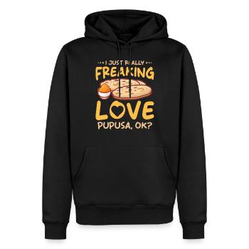 Pupusa Food Salvadoran Dish Tortilla - Sweat à capuche Premium bio Homme - noir - Devant - Nico (187cm)