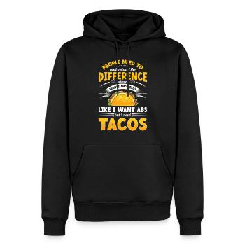 Je veux de l’ABS mais j’ai besoin de tacos cuisine mexicaine - Sweat à capuche Premium bio Homme - noir - Devant - Nico (187cm)