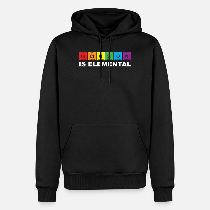 Inclusion élémentaire - Sweat à capuche Premium bio Homme - noir