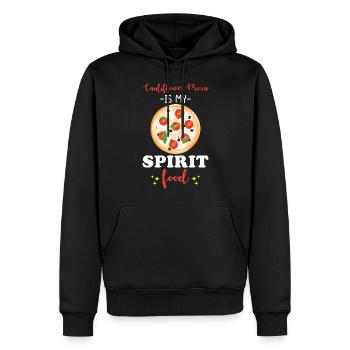 Pizza au chou-fleur Légumes végétariens végétaliens - Sweat à capuche Premium bio Homme - noir - Devant - Nico (187cm)