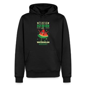 Pastèque Funny Fruit Drôle de dicton - Sweat à capuche Premium bio Homme - noir - Devant - Nico (187cm)