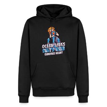 Sirène Queen Sea Royal Ocean Monarque - Sweat à capuche Premium bio Homme - noir - Devant - Nico (187cm)