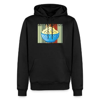 Fromage cottage Fromage cottage rétro vintage - Sweat à capuche Premium bio Homme - noir - Devant - Nico (187cm)