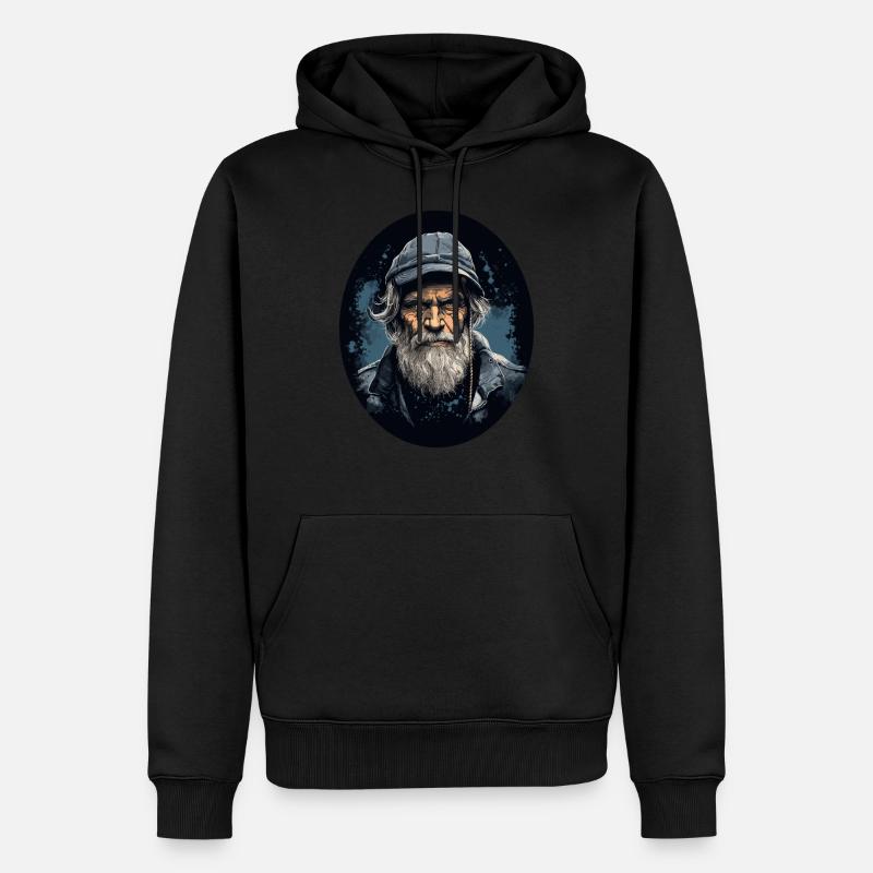 Vieux pêcheur - Sweat à capuche Premium bio Homme - noir