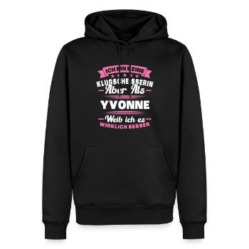 Name Yvonne Vorname Klugscheisserin Namenstag - Männer Premium Bio Hoodie - Schwarz - Vorne - Nico (187cm)