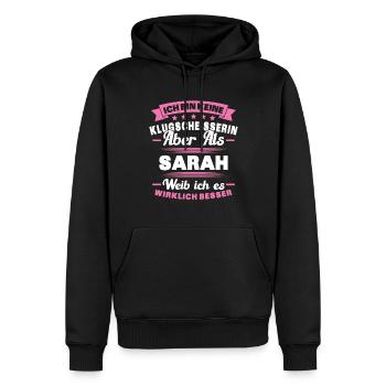 Name Sarah Vorname Klugscheisserin Namenstag - Männer Premium Bio Hoodie - Schwarz - Vorne - Nico (187cm)