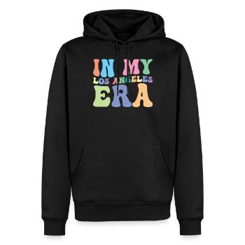Los Angeles Retro Groovy - Sweat à capuche Premium bio Homme - noir - Devant - Nico (187cm)