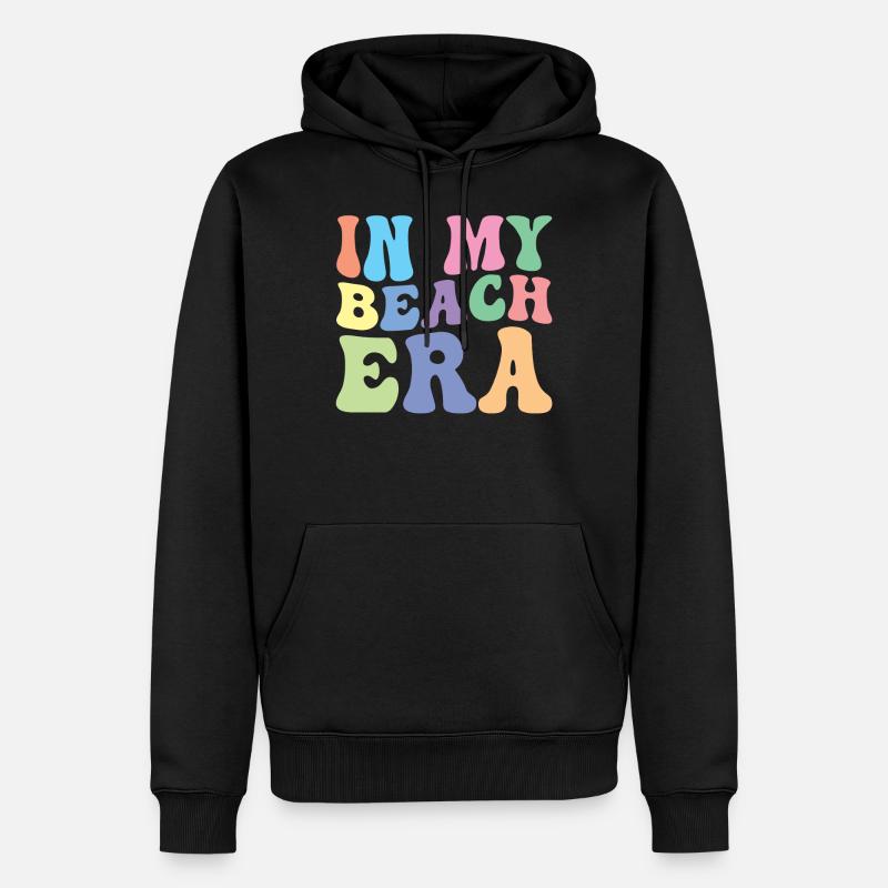 Plage Rétro Groovy Dans Mon - Sweat à capuche Premium bio Homme - noir