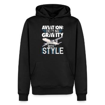 Pilot Aviation Airplane Airline Future Pilots - Männer Premium Bio Hoodie - Schwarz - Vorne - Nico (187cm)
