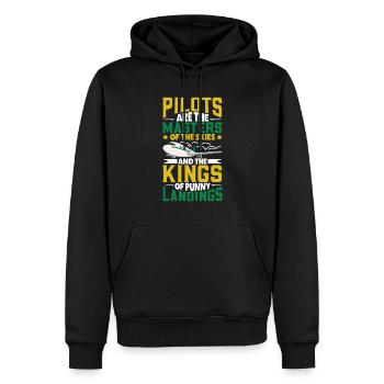 Pilot Aviation Airplane Airline Future Pilots - Men’s Premium Organic Hoodie - black - Front - Nico (187cm)