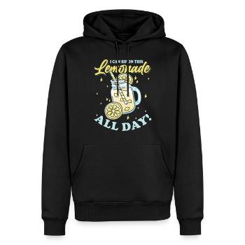 Limonade toute la journée Jus de citron Sodas Business - Sweat à capuche Premium bio Homme - noir - Devant - Nico (187cm)