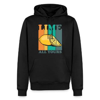 Lime All Yours Vintage Lemon Retro Jus de citron - Sweat à capuche Premium bio Homme - noir - Devant - Nico (187cm)
