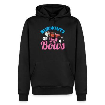 Burnouts Or Bows Babyparty Gender Reveal Geschenk - Männer Premium Bio Hoodie - Schwarz - Vorne - Nico (187cm)