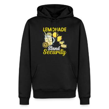 Stand de limonade Sécurité Lemon Business - Sweat à capuche Premium bio Homme - noir - Devant - Nico (187cm)