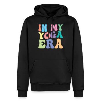 Yoga Retro Groovy In Meiner - Männer Premium Bio Hoodie - Schwarz - Vorne - Nico (187cm)