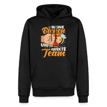 Meine Bienen Und Ich Das Perfekte Team - Männer Premium Bio Hoodie - Schwarz - Vorne - Nico (187cm)