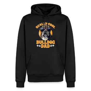 British English Bulldog lover - Cool Bulldog Dad - Sweat à capuche Premium bio Homme - noir - Devant - Nico (187cm)